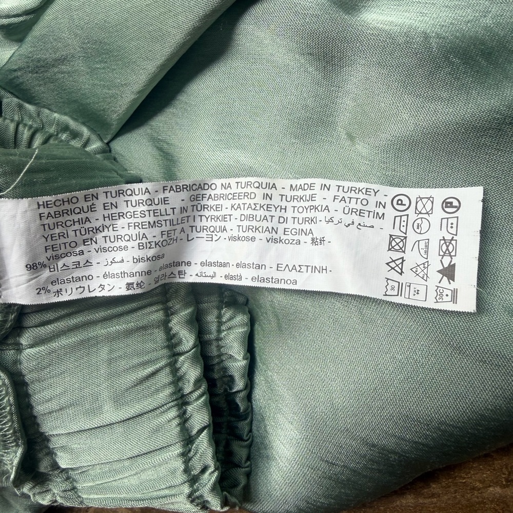 Zara Light Green Satin Effect Jogger Size XS - Picture 8 of 10